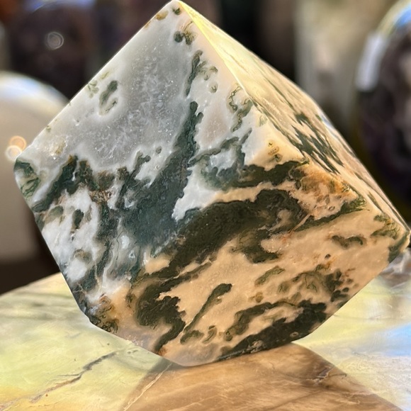 🔥SALE🔥 Moss Agate Crystal Cube With Druzy! - Picture 6 of 7